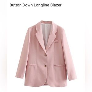 New oversized button down pink blazer
